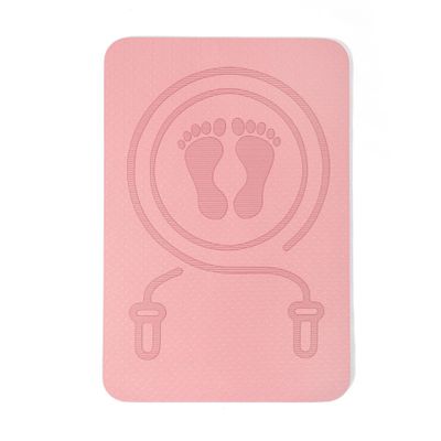 ZFish Square TPE Soundproofing Mat, Shock-Absorbing Mat, Thickened Yoga Mat for Indoor Fitness, Jumping Rope. Thicknesses0.6cm Pink(60 * 40cm)