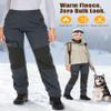 Asfixiado Womens Snow Ski Pants Waterproof Hiking Fleece Lined Insulated Softshell Outdoor Pants Snowboard Zipper Bottom Leg #6081-Grey-16 view 3