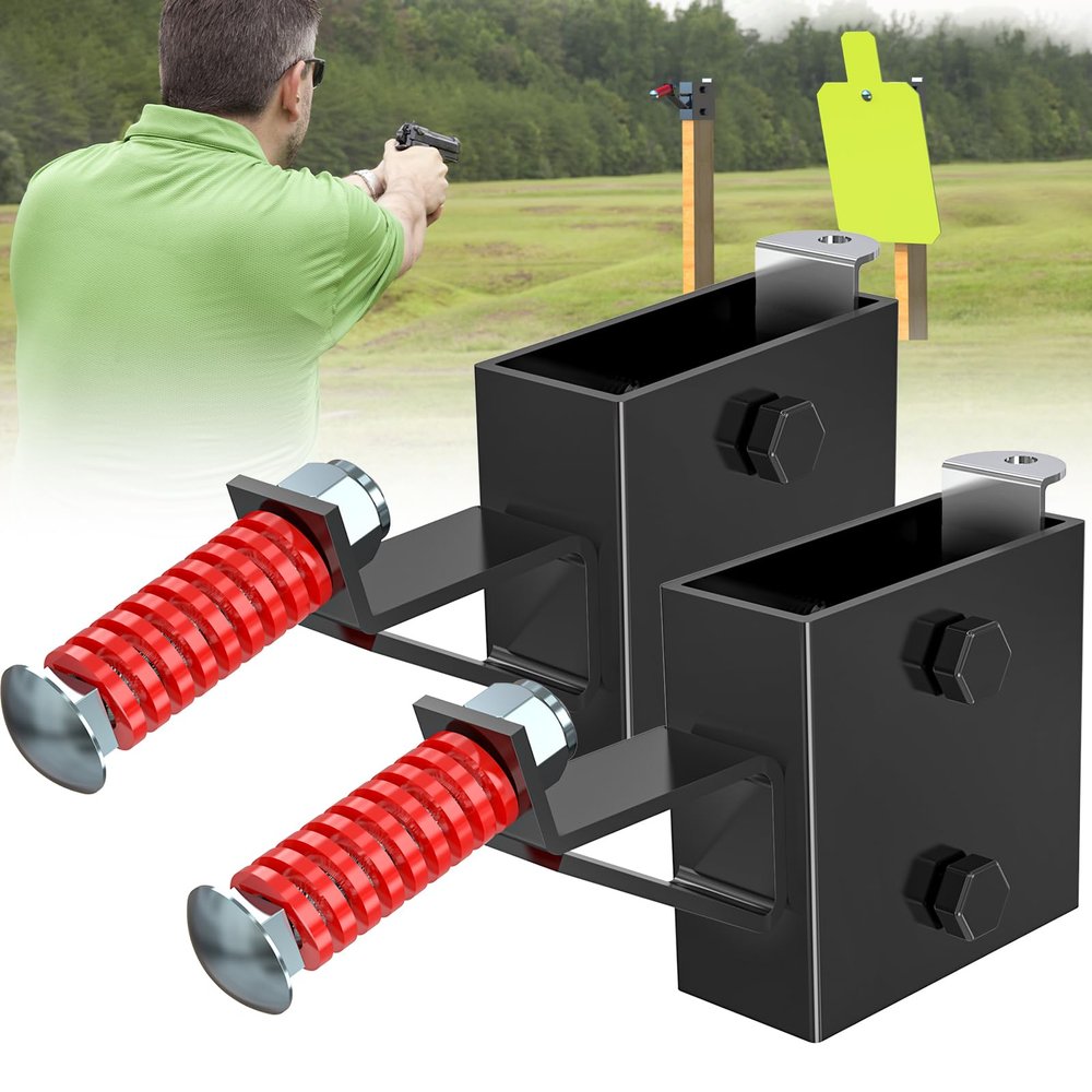 2x4 Steel Target Hanger | AR500 2x4 Shooting Target Stand Brackets | Targets Holders for Shooting | Steel Gong Targets Conversion Adapter for Range | Indoor | Outdoor 2 Pack