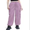 Cromoncent Girls High Waist Casual Parachute Pants Y2K Cargo Trousers with Pockets, 1#Purple, 6-7 Years = Tag 130 view 2
