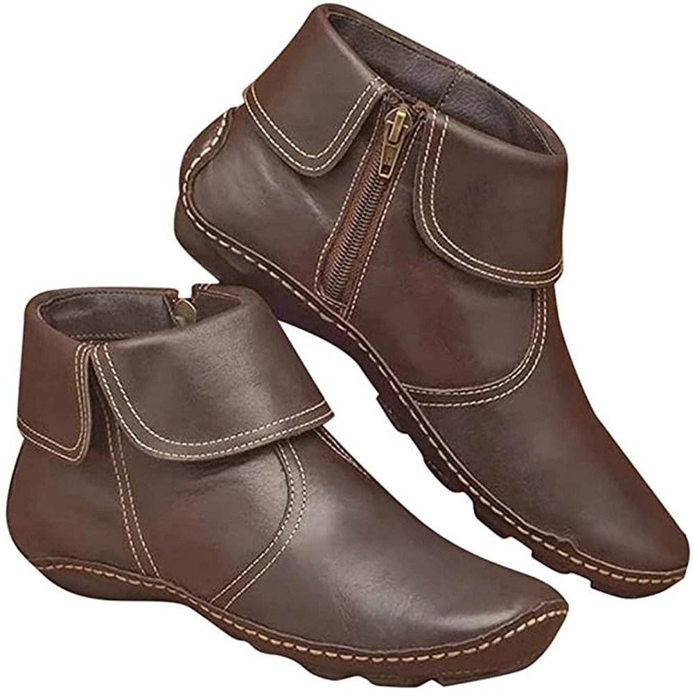 Ladmiple Boots For Women Fashion Cowboy Women's Cowboy Boots Western Fashion Ankle Cowgirl Boots Combat Short Booties Round Toe High Top Casual Walking Shoes