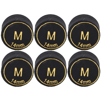 AMONIDA Pool Cue Tips, 6PCS Pool Cue Tips Professional Pool Cue Tips Replacement Billiard Pool Cue Tips Replacement Multi Layers Billiard Pool Cue Tips Replacement for Pool Cues and Snooker 14mm