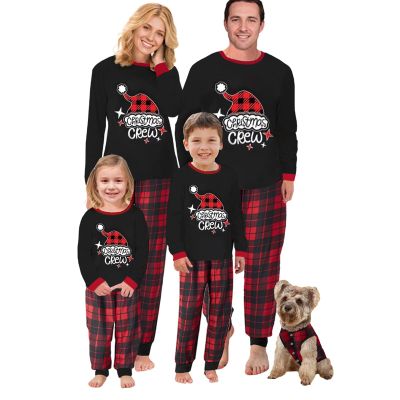 Wobame Christmas Family Pajamas Family Matching Sleepwear Xmas Long Sleeve Jammies Matching Holiday Pajamas(!s-21, Dog, XL)