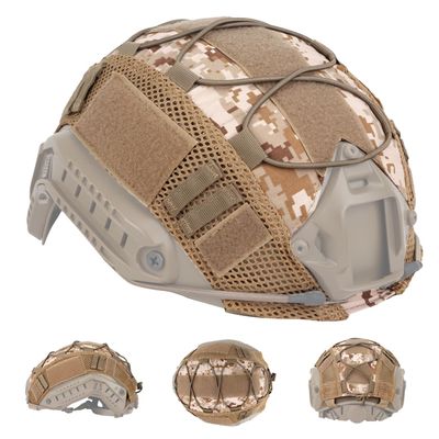 FAST Tactical Helmet Protective Cover,Airsoft Paintball Military 500D Nylon Camouflage Cloth Adjustable Elastic Fixed Straps Helmet Cover (DD)