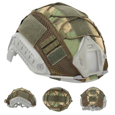 FAST Tactical Helmet Protective Cover,Airsoft Paintball Military 500D Nylon Camouflage Cloth Adjustable Elastic Fixed Straps Helmet Cover (FG)