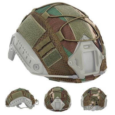 FAST Tactical Helmet Protective Cover,Airsoft Paintball Military 500D Nylon Camouflage Cloth Adjustable Elastic Fixed Straps Helmet Cover (WL)