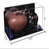 Better Display Cases Acrylic Full Size Football and Mini Helmet Display Case with Mirror Case, Dark Blue Risers, Wall Mount and Clear Base 19.25" x 8.25" x 8" (B47/A103) view 2
