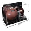 Better Display Cases Acrylic Full Size Football and Mini Helmet Display Case with Mirror Case, Silver Risers, Wall Mount and Clear Base 19.25" x 8.25" x 8" (B47/A103) view 2