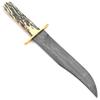 American Damascus Bowie Knife with Genuine India Stag Bone Handle view 4