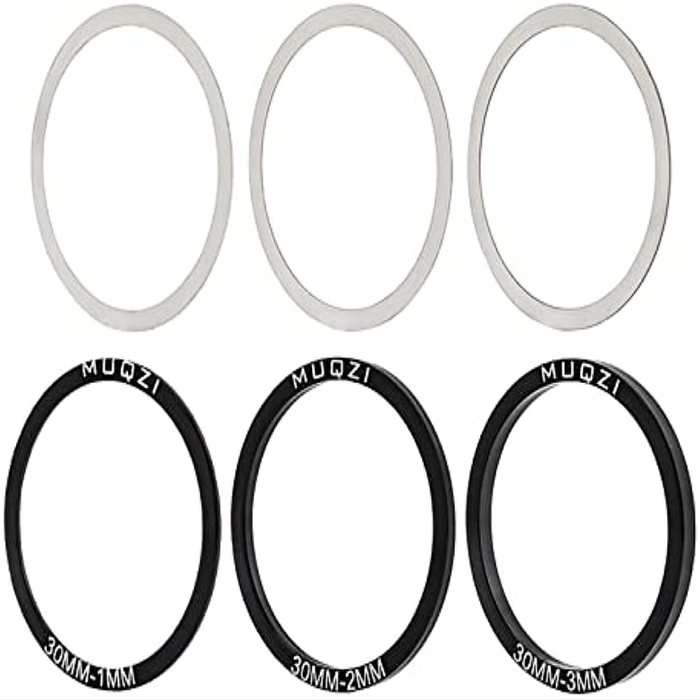 6Pcs 24/29/30mm MTB Bicycle Spacer Crankset Shim Washers Parts Crank Crankset Bottom Spacer Bike Bottom Bracket for BB86 91 92 PF30 BB30 (30mm)