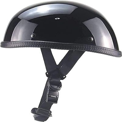 YMKJGZS Riding Beanie Motorcycle Half Helmet Open Face Motorbike Helmet, DOT Approved Low Profile Chopper Motorcycle Half Helmet for Men and Women Chopper Moped Scooter ATV (C,L)