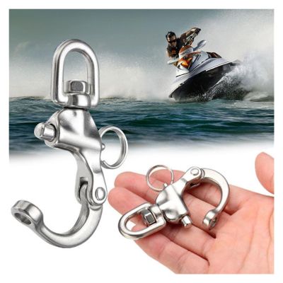 OLOONG Boats 1Pcs Fender Hook Stainless Steel Closed Open Type Polish Marine Sailboat Hardware Fender Hook Ship Accessories Spring Buckle Ship's Supplies