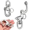 OLOONG Boats 1Pcs Fender Hook Stainless Steel Closed Open Type Polish Marine Sailboat Hardware Fender Hook Ship Accessories Spring Buckle Ship's Supplies view 2