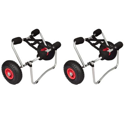 GOLINPEILO 2pcs Kayak Cart Aluminum for Canoe Boat Carrier Dolly Trailer Trolley Transport Cart Boat Wheel -AA