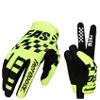 EXCEREY Square Grid MTB Motorcycle Bicycle Full Finger Off-Road Racing Gloves Outdoor Sports for Men Women & Mountaineering (Fluorescent Green, S) view 2