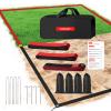 YUXUXU Professional Beach Volleyball Lines for Sand 30'X60'-2 Inch, Highly Visible, All-Weather, with Stainless Anchors & Sand Bags - Official Court, Black and Red view 1