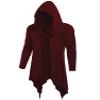 Bane Medieval Gothic Hooded Cardigan - Wine Red Long Length Drape Cape Kimono Outwear Street Fashion view 1