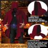Bane Medieval Gothic Hooded Cardigan - Wine Red Long Length Drape Cape Kimono Outwear Street Fashion view 3