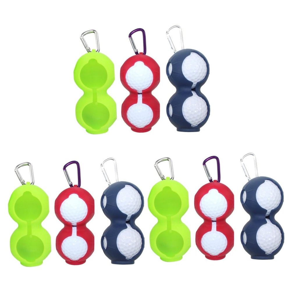 Kisangel 9pcs Golf Ball Markers Portable Ball Case Keyring Holder Carry Net Bag