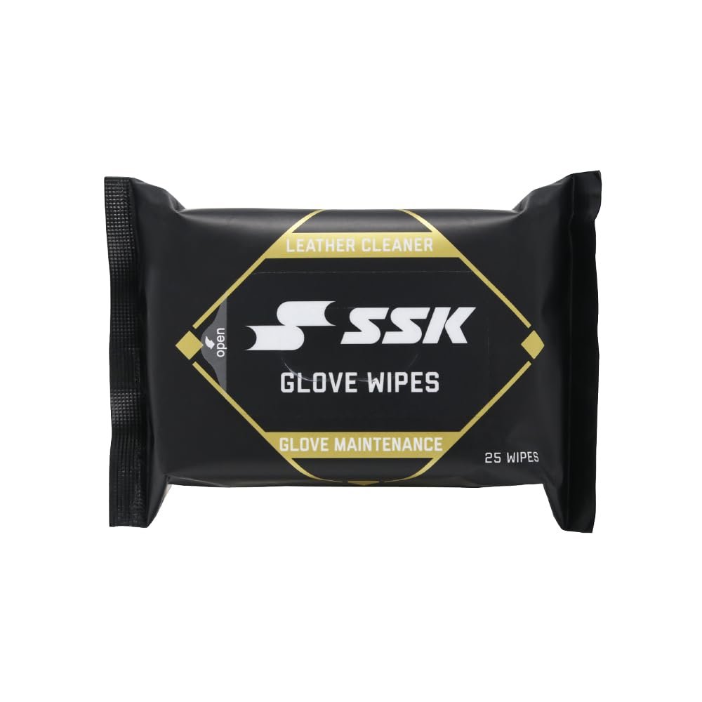 SSK Baseball Glove Wipes - Glove Maintenance Leather Cleaner (25 Wipes - 1 Pack)