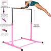 Athletic Bar Expandable Gymnastics Bars, Adjustable Height 3 to 5 FT Gymnastic Horizontal Bars Junior Training Bar for Children with Heavy Duty Curved Legs for Kids (Pink) view 2