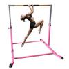 Athletic Bar Expandable Gymnastics Bars, Adjustable Height 3 to 5 FT Gymnastic Horizontal Bars Junior Training Bar for Children with Heavy Duty Curved Legs for Kids (Pink) view 3