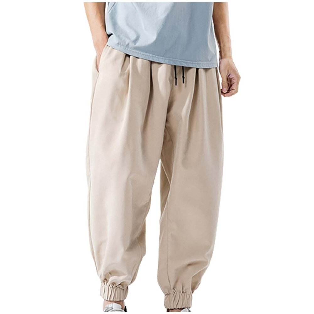 DAZLOR Mens Hip Hop Harem Pants Japanese Baggy Drop Crotch Wide Leg Joggers Summer Casual Loose Boho Hippie Yoga Beach Pants