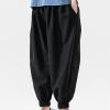 DAZLOR Mens Hip Hop Harem Pants Japanese Baggy Drop Crotch Wide Leg Joggers Summer Casual Loose Boho Hippie Yoga Beach Pants view 2