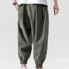 DAZLOR Mens Hip Hop Harem Pants Japanese Baggy Drop Crotch Wide Leg Joggers Summer Casual Loose Boho Hippie Yoga Beach Pants view 2