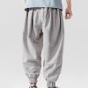 DAZLOR Mens Hip Hop Harem Pants Japanese Baggy Drop Crotch Wide Leg Joggers Summer Casual Loose Boho Hippie Yoga Beach Pants view 2