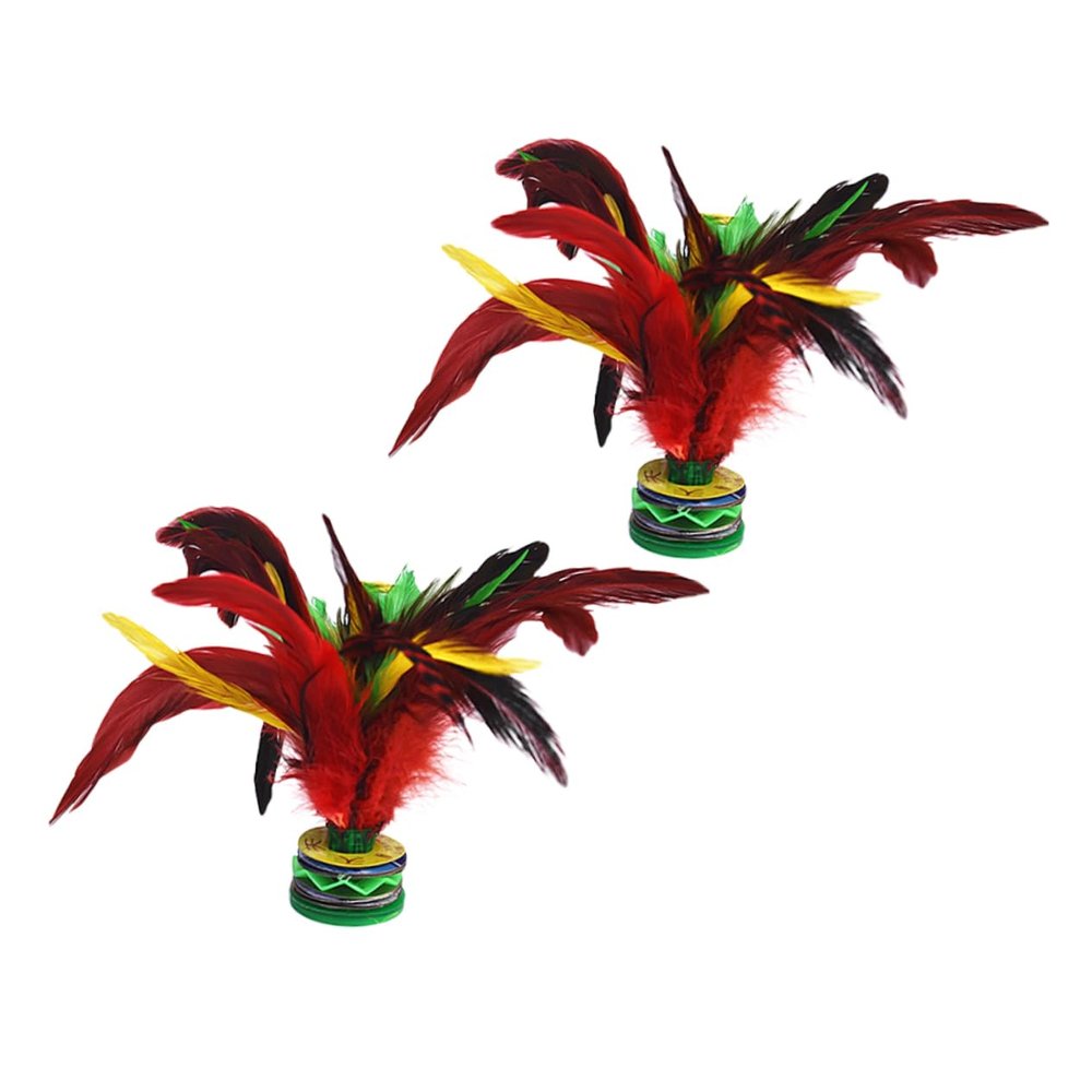 BESPORTBLE 4pcs Hand-Made Jianzi Kick Shuttlecocks for Foot Exercise and Entertainment Games High Chicken Jianzi for Fun