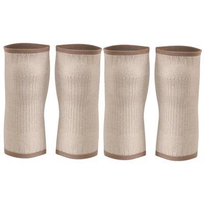 Healifty 2pcs Cashmere Knee Support Sleeve - Warmth for Running Hiking Thicken Protector for Outdoor Sports Unisex Design Light Tan