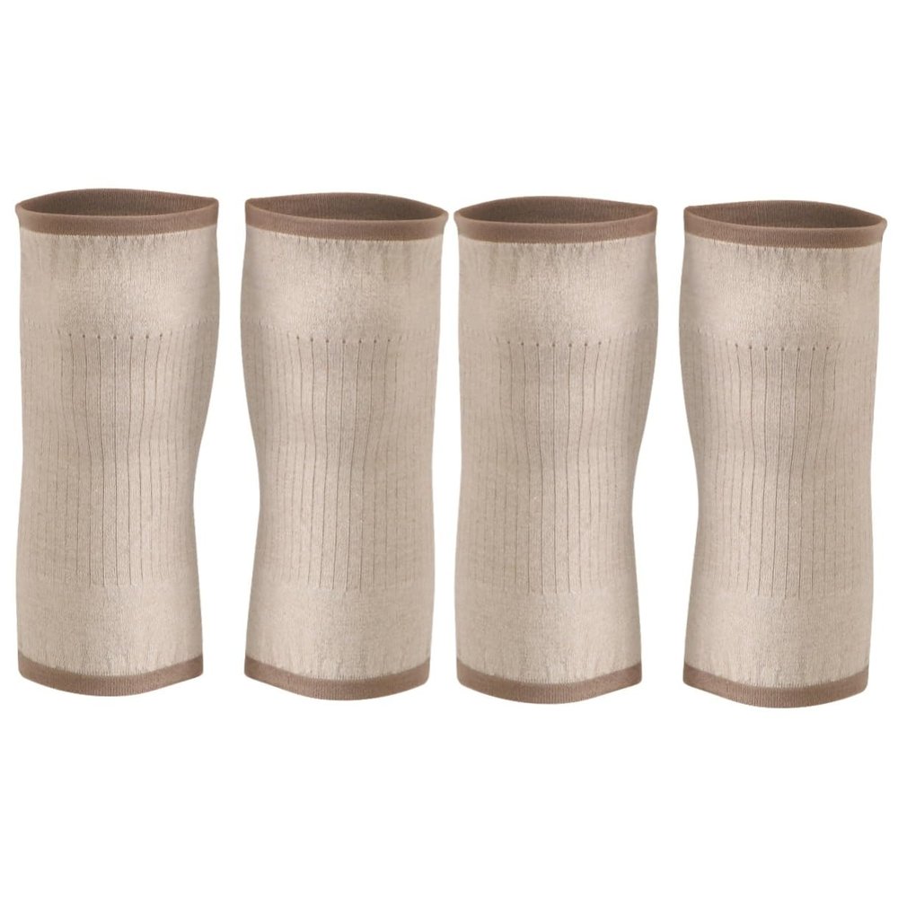 Healifty 2pcs Cashmere Knee Support Sleeve - Warmth for Running Hiking Thicken Protector for Outdoor Sports Unisex Design Light Tan