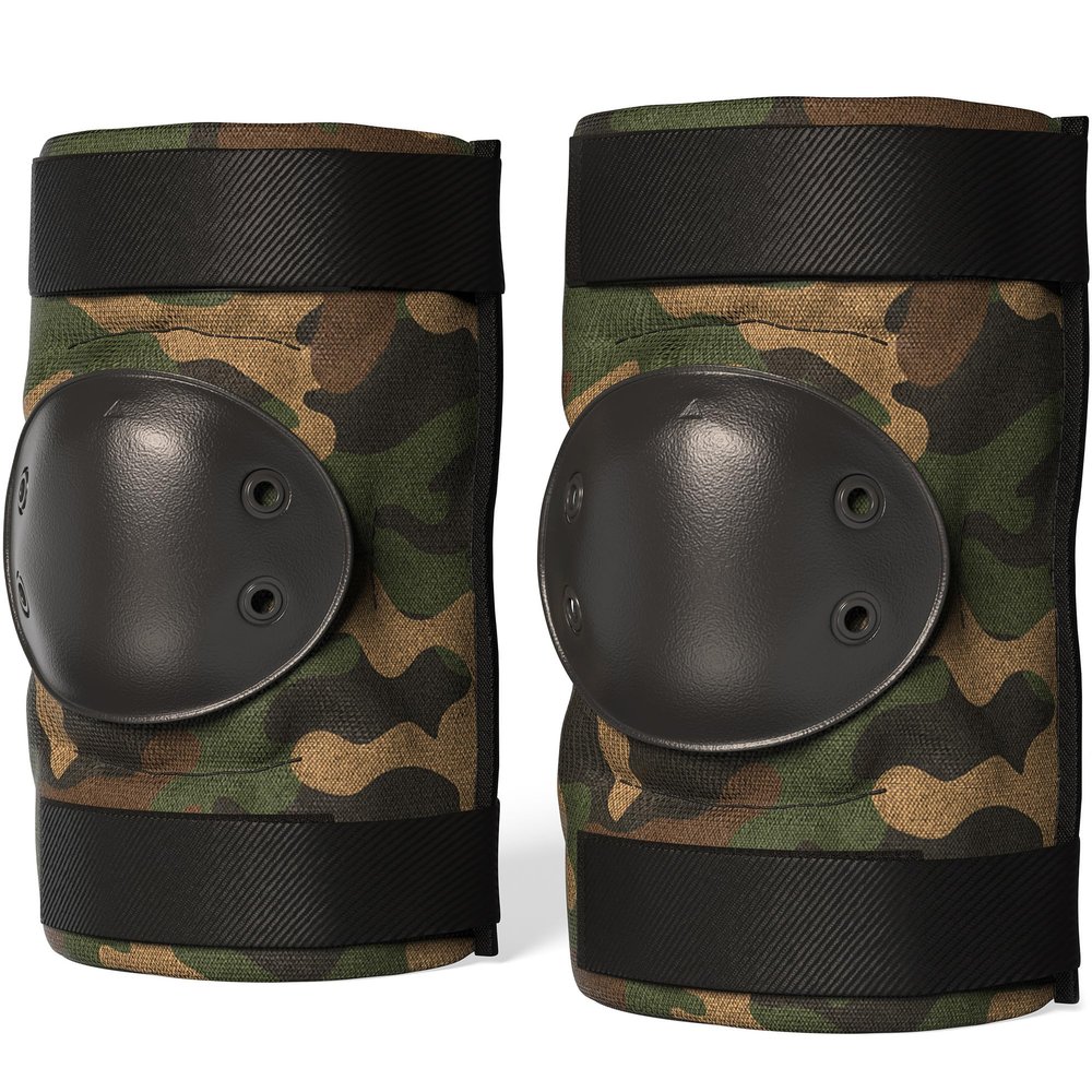 Paclord PRO Tactical Style Multi-Level Protection Elbow Pads, Small Size, Woodland Camo, 1 Pair - Hard Cap & Adjustable Grip for Free Movement - All Day Comfort, Made in USA