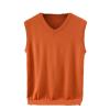 Men's Knitted Vest - Classic Style Men Knitwear Pullover Sweater Waistcoat Casual Loose Vintage Simple Autumn Winter Warm Business Office Tops Clothes,Orange,XL view 1