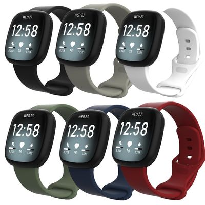 [6 Pack] Strap Compatible for Fitbit Versa 3 Strap/Fitbit Sense Strap/Fitbit Versa 4 / Fitbit Sense 2, Soft Silicone Replacement Strap for Fitbit Versa 3 / Fitbit Sense Smart Watch, zzzz-s, silicone
