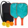 Pickleball Paddlespico Racket 2 Piece Set - Fibreglass Racket Set with Ergonomic Grip and Carrying Case for Beginners and Professionals (Single Orange Racket+Single Green Racket+4balls+1bag) view 2