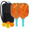 Pickleball Paddlespico Racket 2 Piece Set - Fibreglass Racket Set with Ergonomic Grip and Carrying Case for Beginners and Professionals (Single Orange Racket+Single Green Racket+4balls+1bag) view 3
