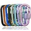 YUCHIYA 8 Pack D-Shape Carabiner Clasp with Screw Gate, 2.2 Inch Mini Keychain Clip Key Chain Buckle, Aluminum Alloy Keyrings Hook for Outdoor Hiking not for Climbing (D with Screw, Multicolor) view 1