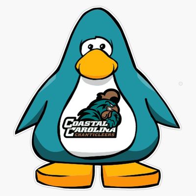 Coastal Carolina Club Penguin Bumper Sticker Vinyl Decal 5"