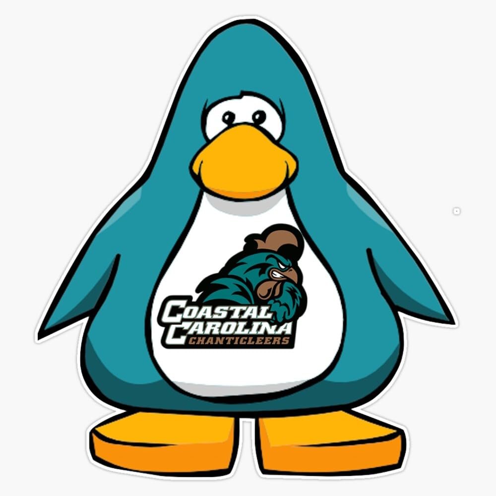 Coastal Carolina Club Penguin Bumper Sticker Vinyl Decal 5"