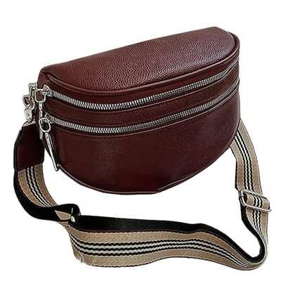 VNDUIFH Multi-Pocket Chest Bag Women Leather Solid Crossbody Saddle Purse,versatile style chest bag,Shoulder bag for women (1)