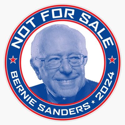 Bernie Sanders 2024 - Not for Sale Bumper Sticker Vinyl Decal 5"