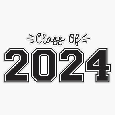 2024 Seniors, Class of 2024 Graduation Bumper Sticker Vinyl Decal 5"