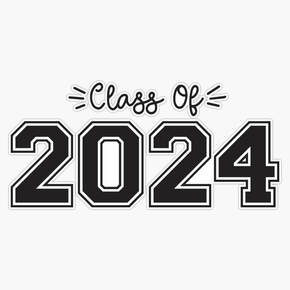 2024 Seniors, Class of 2024 Graduation Bumper Sticker Vinyl Decal 5"