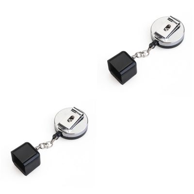 Amosfun 2pcs Billiard Magnetic Chalk Holder for Snooker Retractable Pool Chalk Holder with Belt Clip
