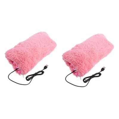 Kisangel 2pcs USB Rechargeable Hand Warmer Muffs for Women Portable Plush Hand Warmer USB Cable for Comfort for Office Study and Gaming Use