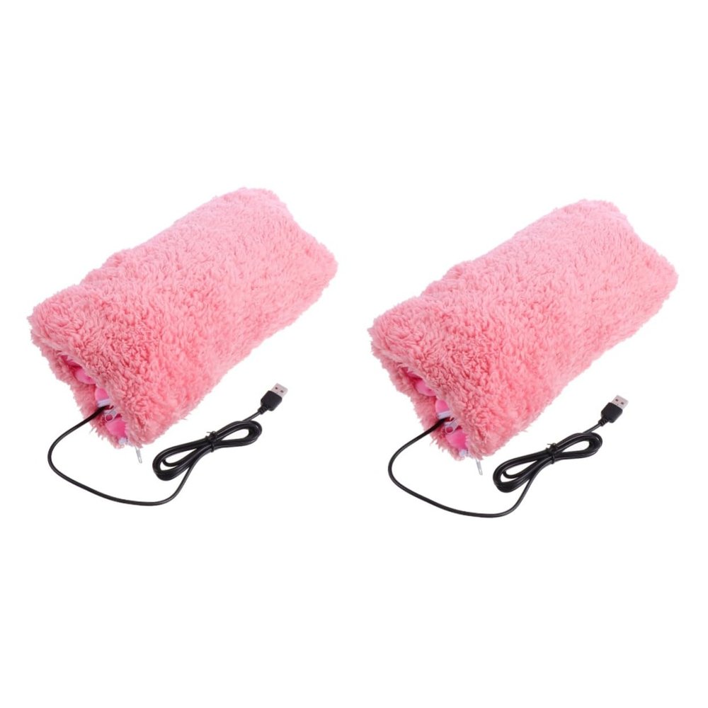 Kisangel 2pcs USB Rechargeable Hand Warmer Muffs for Women Portable Plush Hand Warmer USB Cable for Comfort for Office Study and Gaming Use
