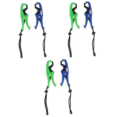 INOOMP 6pcs Floating Fish Gripper Durable Plastic Fishing Pliers Lanyard for Freshwater and Saltwater Control Easy One-Hand Operation Fish Lip Gripper
