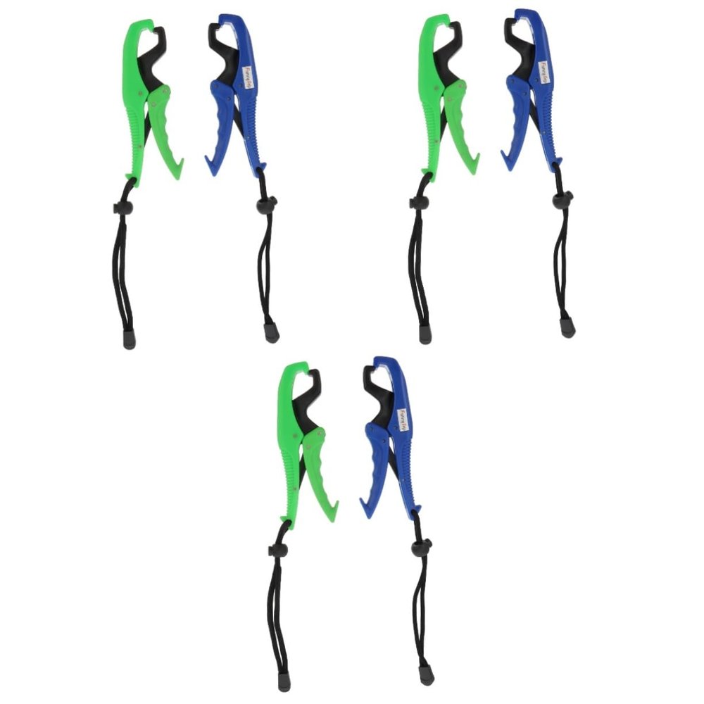 INOOMP 6pcs Floating Fish Gripper Durable Plastic Fishing Pliers Lanyard for Freshwater and Saltwater Control Easy One-Hand Operation Fish Lip Gripper